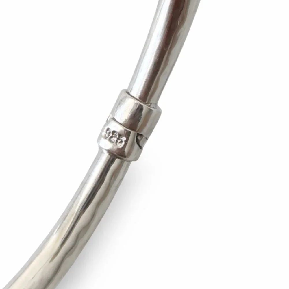 925 Sterling Silver Cuff Hammered Bypass Electroform Bracelet Made in Thailand